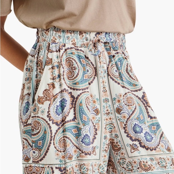 Splendid Venice Paisley Wide-Leg Pants in Cream, Blue and Brown - Picture 5 of 9